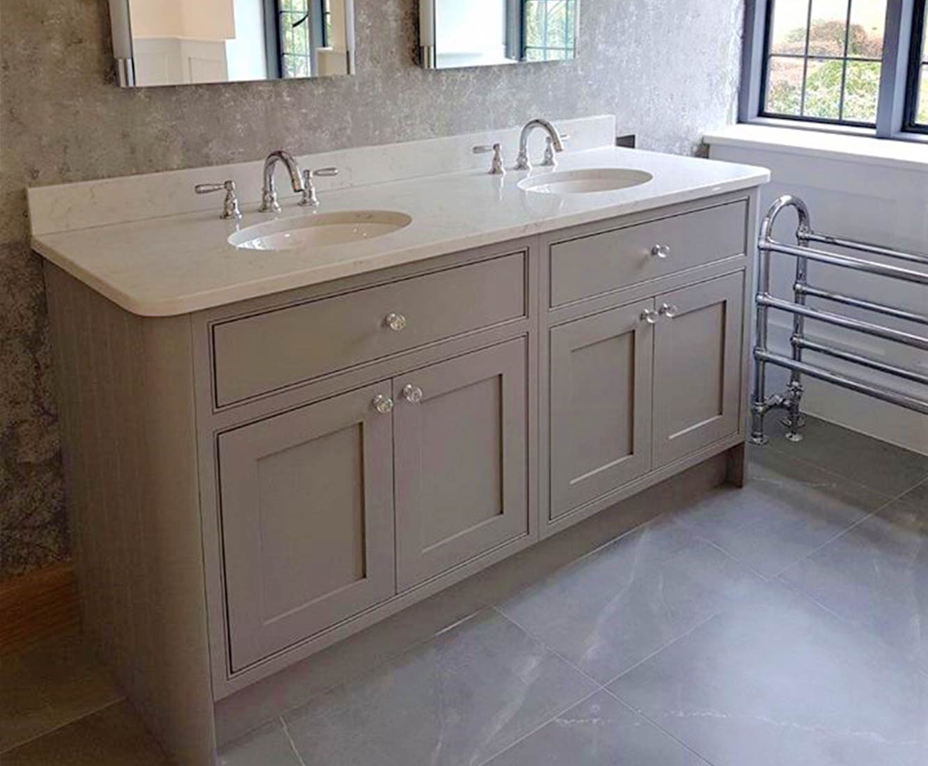 Cooper Bespoke Joinery Bespoke vanity double sink worsted painted jim lawrence
