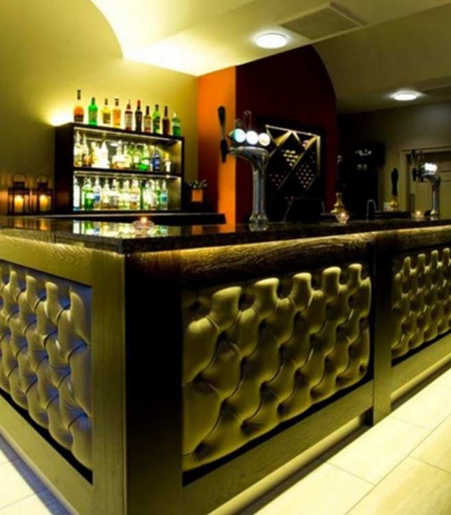 Cooper Bespoke Joinery Lancashire Bar hotel restaurant vetinary surgery beauty reception counter fabrication Walnut