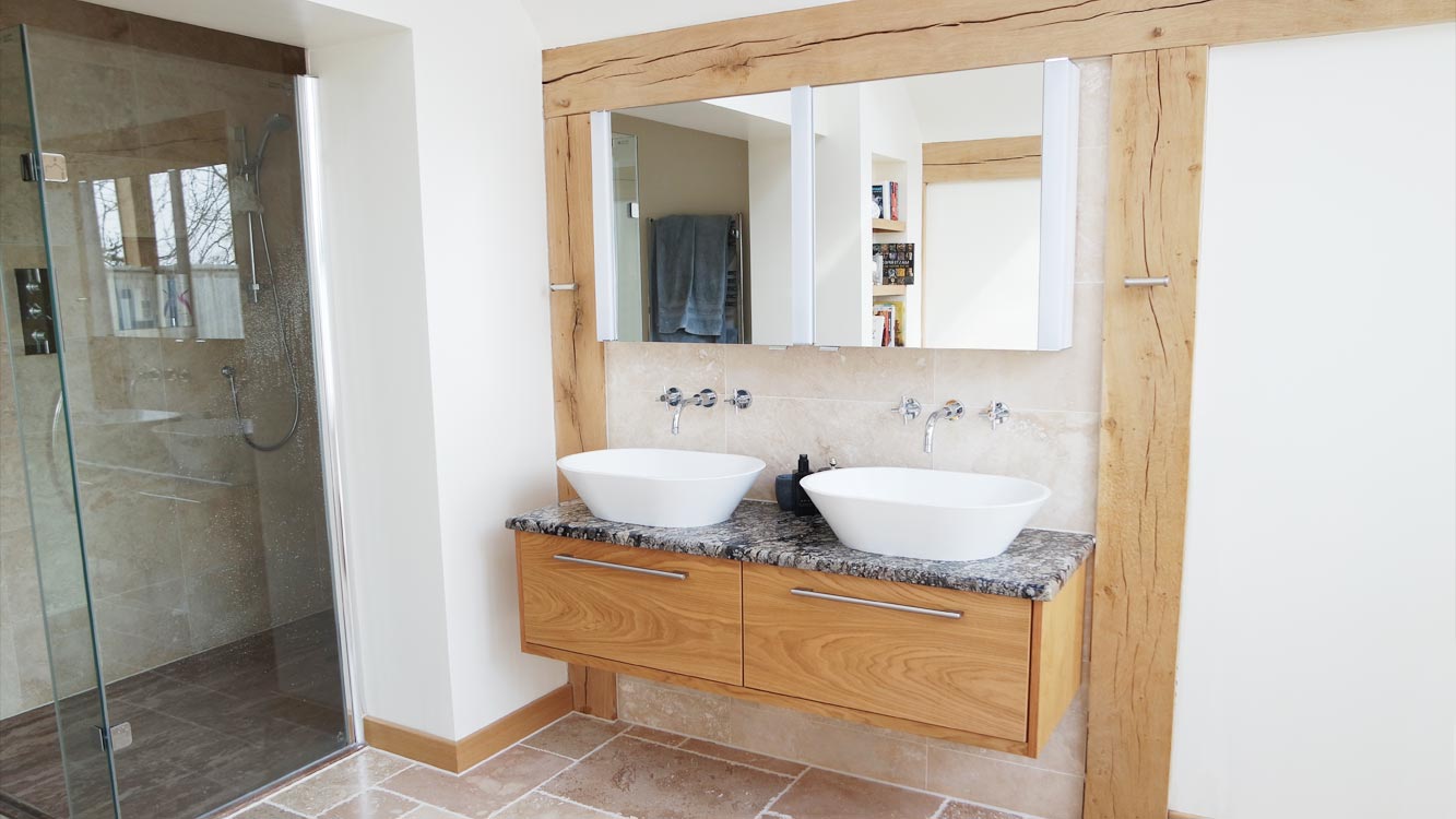 Cooper Bespoke Joinery Lancashire Oak Double Sink Vanity