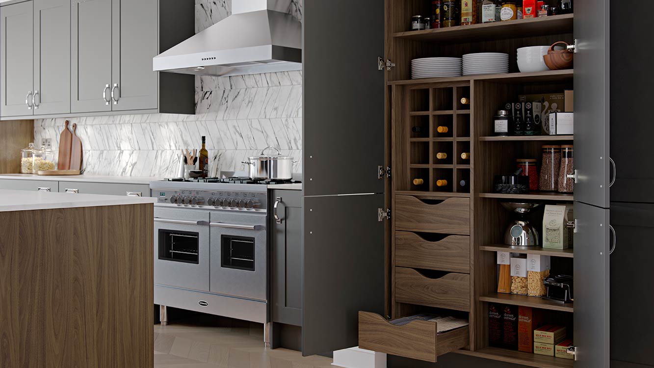 Masterclass-kitchens-blackburn-Chatsworth-Graphite-Pantry